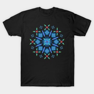Blue Flower Circle 2 T-Shirt